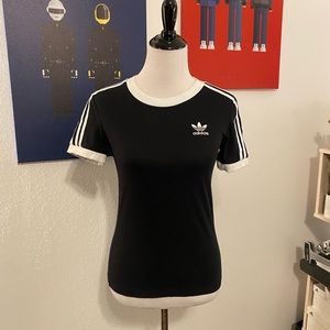 ADIDAS ORIGINALS WOMENS CALIFORNIA TREFOIL TEE  SHIRT~XSMALL ~#GN2900 BLACK